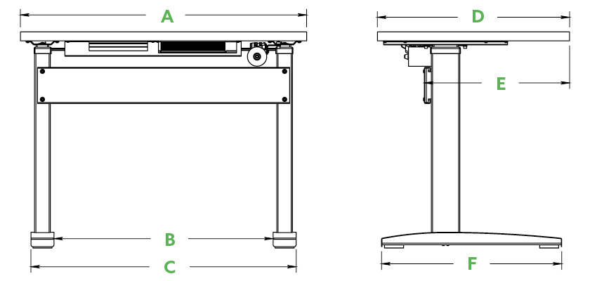 VertDesk Dimensions Model