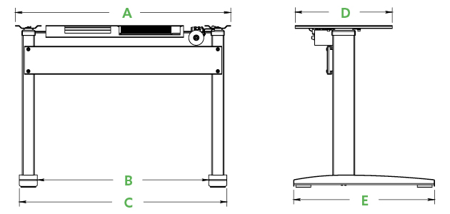VertDesk Dimensions Model